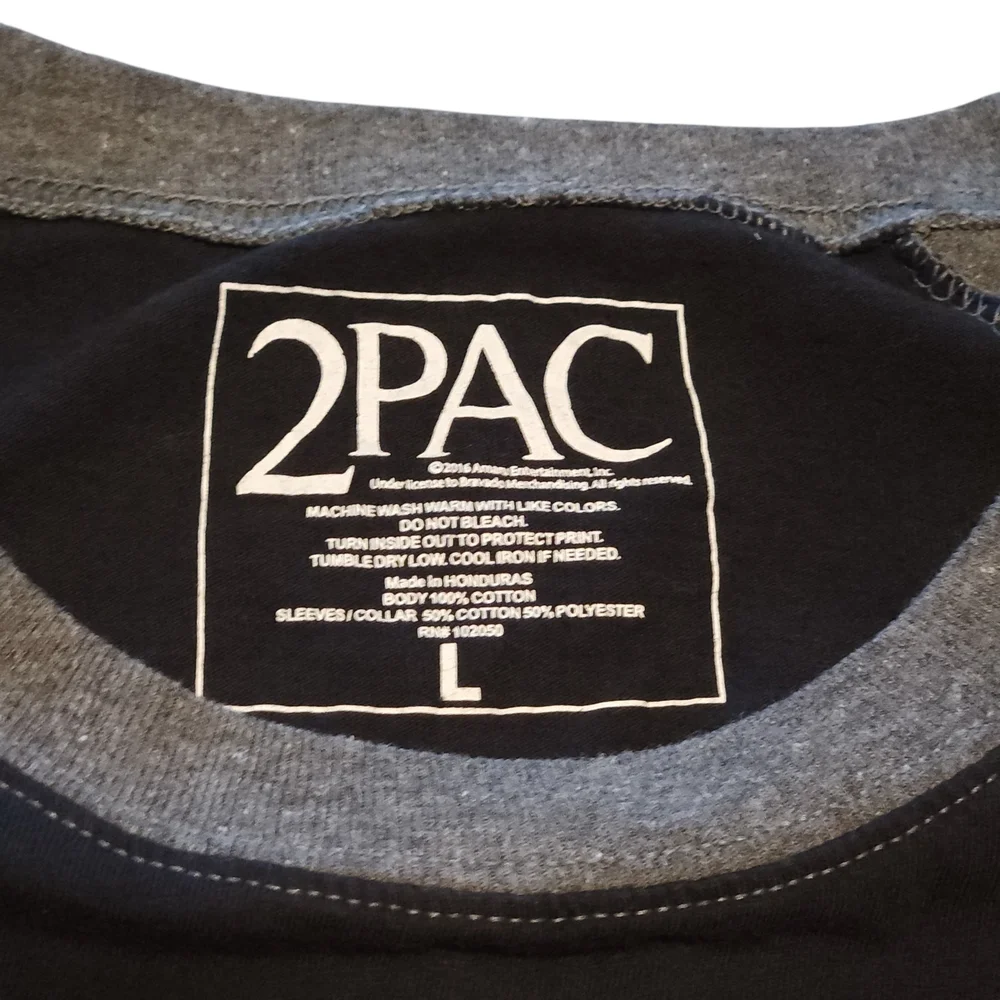 2Pac Graphic Long Sleeve Shirt - Black and Gray - Picture 3 of 3